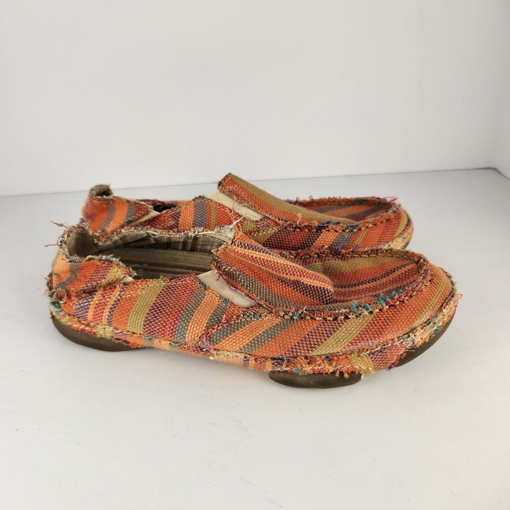 Tony Lama Women's Orange Striped Canvas Casual Flats Size 6.5-7 - Picture 4 of 5